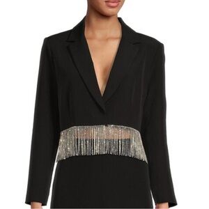 Gianni Bini Black Blazer with Sparkling Fringe